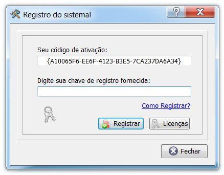 43 33. REGISTRO DO SISTEMA TOTALLOC 1 Através da tela de registro do sistema poderá registrar o mesmo e tornar o sistema completo, sem limitações.