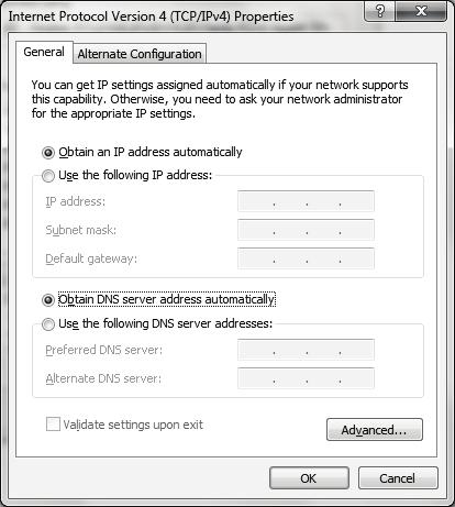 IP address automatically Selecione Obtain