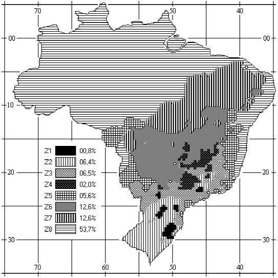 34 Figura 5 Zoneamento bioclimático brasileiro (fonte: ASSOCIAÇÃO BRASILEIRA DE NORMAS TÉCNICAS, 2005, p. 2) 3.5.1.
