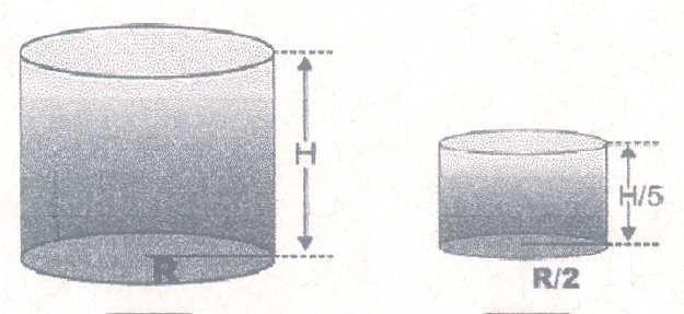3) Um reservatório para álcool tem a forma de um cilindro reto com 16m de altura e 8m de diâmetro da base. Qual a capacidade, em litros, do reservatório?
