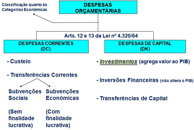 Despesas de Capital/Investimentos Lei nº 4.320/64: Art.