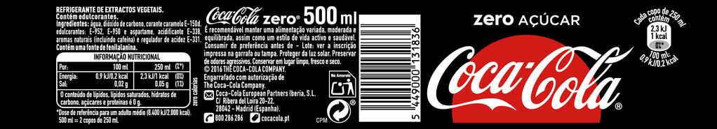 COMO LER UM RÓTULO DE COCA-COLA ZERO ZERO AÇÚCAR Informação obrigatória Regulamento 1169/2011 Informação voluntária A denominação de venda Descreve o produto de acordo com a normamva Incluímos uma