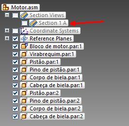 35. Expanda a opção Sections Views no canto esquerdo da tela e desmarque Section 1A