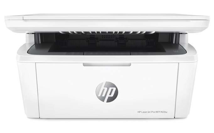 HP LaserJet Pro MFP M28w Painel de controle intuitivo com LCD com ícones e botão Cópia de ID O scanner de mesa admite papel de até 21,6 cm x 29,7 cm (8,5" x 11,7") Cartucho de toner original HP