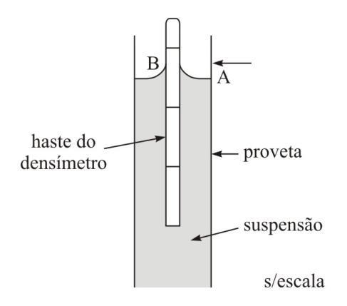 46 Figura 15.3 Homogeneização da suspensão A proveta é, imediatamente, apoiada sobre uma superfície horizontal e, acionado o cronômetro para o início da contagem do tempo de sedimentação dos sólidos.