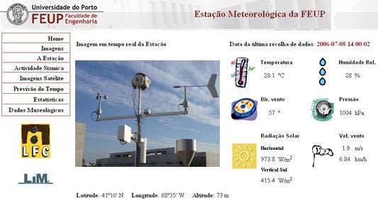 5 - Esperar que se estabeleça a ligação com a Estação Meteorológica da FEUP e poderás observar a