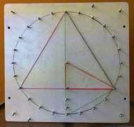 Para a construção de conceitos relacionados à circunferência e o círculo utiliza-se o Geoplano Circular (Figura 2).