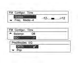 Black plate (11,1) Sistema de conforto e conveniência 7-11 Ajuste de tom No menu de configuração de tom, recursos de som podem ser configurados diferentemente de acordo com as funções de áudio FM/AM