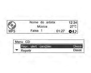 Black plate (35,1) Sistema de conforto e conveniência 7-35 Usando o menu do CD Mudando o modo de reprodução Menu do CD - Lista de