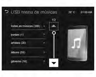 Black plate (52,1) 7-52 Sistema de conforto e conveniência Como usar o menu de músicas USB 1. Pressione [MENU] durante a reprodução.