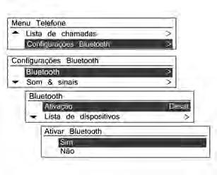 Black plate (99,1) Sistema de conforto e conveniência 7-99 Menu do telefone - Configurações Bluetooth botão MENU-TUNE (menu-ajustar) para o item desejado e pressione o botão MENU-TUNE (menu-ajustar)