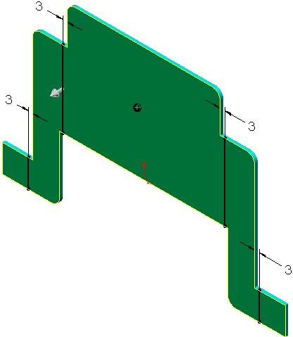 Manual de Treinamento do SolidWorks 2006 2 Extrusão. Extrude o sketch do Base Flange até uma profundidade de 2 mm. 3 Edite a feature do Sheet Metal. Defina o Default bend radius para 2mm.