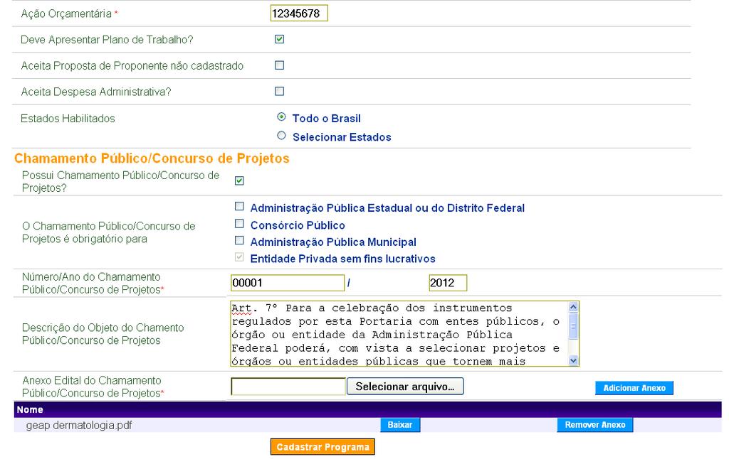 Chamamento Público n