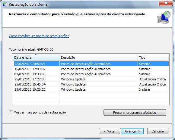 Windows, assim se ocorrer um problema, seja com o disco, com o softwares ou