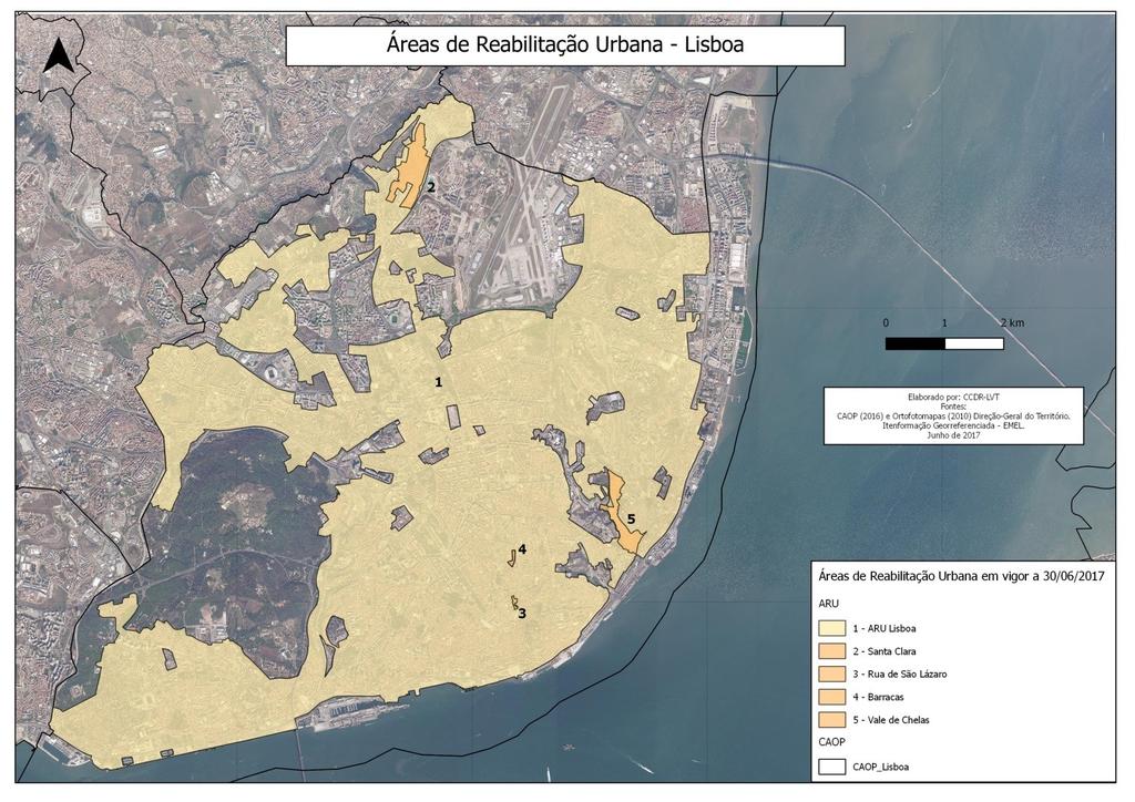 Em alguns concelhos como a Amadora (1 ARU), Barreiro (2 ARU) e Lisboa (5 ARU) a sua estratégia implicou a aprovação de ARU de grande dimensão com abrangência sobre praticamente todo o território do