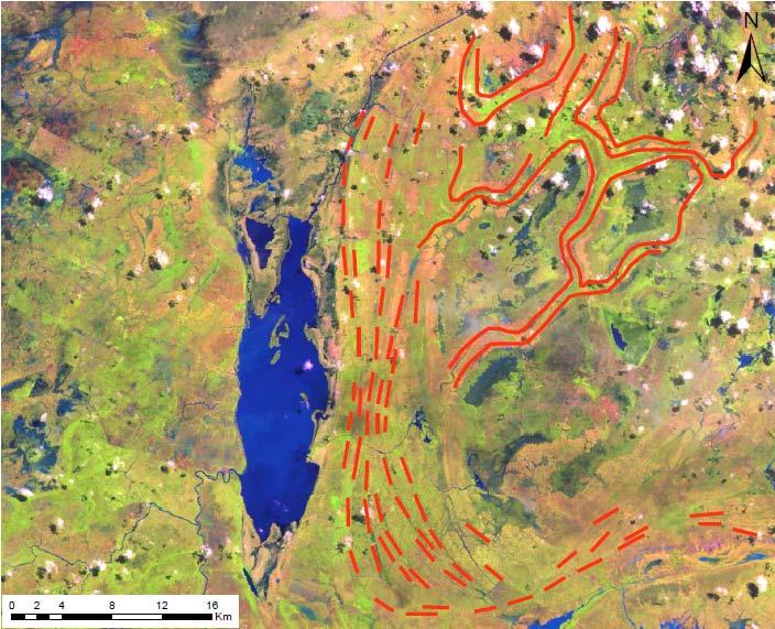 24 Figura 04. Características geomorfológicas presentes na porção leste do Lago Arari.