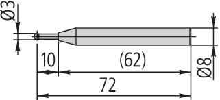 Ponta esférica Ø3 (modelo 3,00 57263 Ponta esférica