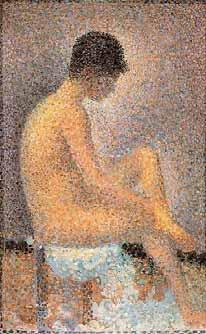 Questão <<T000_0_>> Georges Seurat. Modelo sentada,, óleo sobre tela, cm cm, Musée d Orsay, Paris, França.