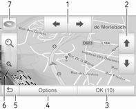 Actualização dos mapas Trânsito Ecrã do mapa Para aceder ao ecrã do mapa sem orientação do percurso, prima 7, seguido de smapa (se disponível).