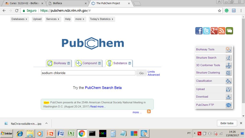 PubChem No campo de busca digitamos