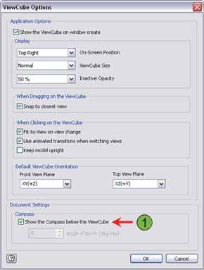 10. Para editar as opções do ViewCube: Clique com o botão direito do mouse no View Cube. Clique em Options (Opções).