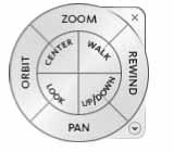 As opções na área Navigation Options (Opções de navegação) permitem que você controle a sensibilidade ao realizar as operações Look (Olhar), Zoom, Orbit (Órbita) e Walk (Navegar).