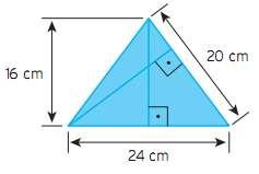 Calcule a altura relativa ao lado de 0 cm. 7.