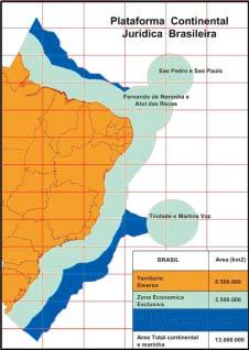PARCERIAS ESTRATÉGICAS - NÚMERO 24 - AGOSTO/2007 Figura 1. Localização da Zona Econômica Exclusiva e da Plataforma Continental Jurídica brasileira.