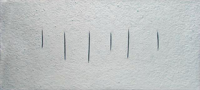 116 VIK MUNIZ Conceito espacial com cortes, a partir de Fontana (branco).