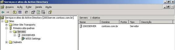sites e dentro do Active dele está Directory". o servidor.