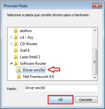 PASSO 9: Agora você deve procurar no seu CD-ROM a pasta de nome Driver smc5d.