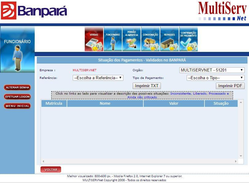 Funcionários, Manual, Outros Serviços e clique na opção de Consulta Situação de Pagamento.