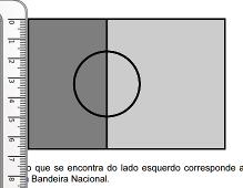 retângulo do lado esquerdo e da bandeira: Calculando as respetivas áreas,