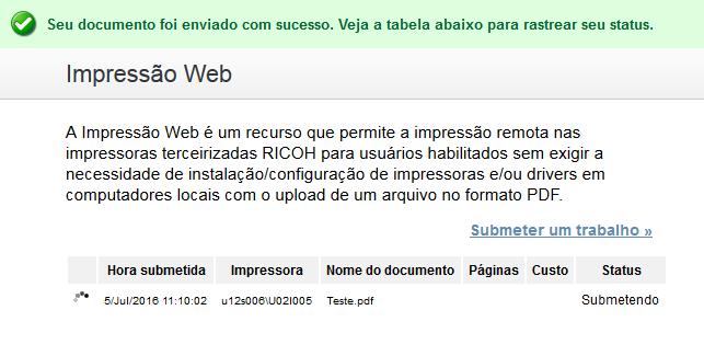 E) Por fim, poderá visualizar o processo "Status" de sua impressão.