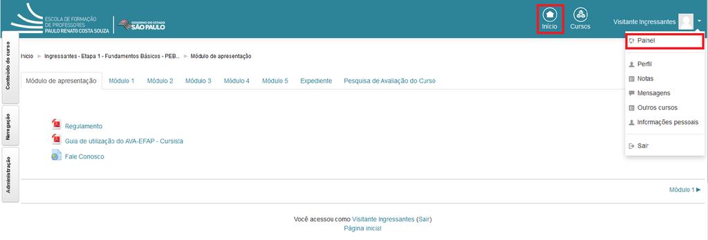 IMPORTANTE: Como otimizar sua navegação na Internet Para um bom desempenho na navegação em páginas da Internet, e também no nosso AVA-EFAP, sugerimos uma limpeza frequentemente em seu navegador.