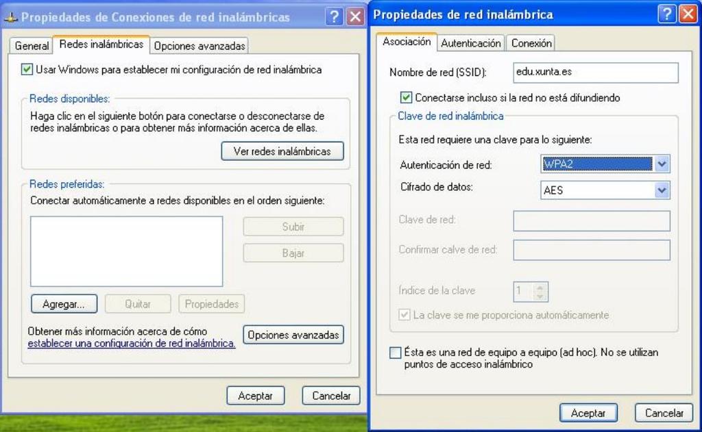 Redes inalámbricas e deixamos a configuración tal e