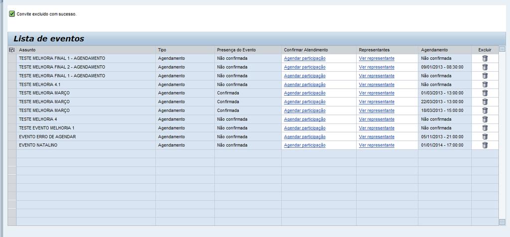 VI. Exclusão de Convite para Participação O evento será excluído da