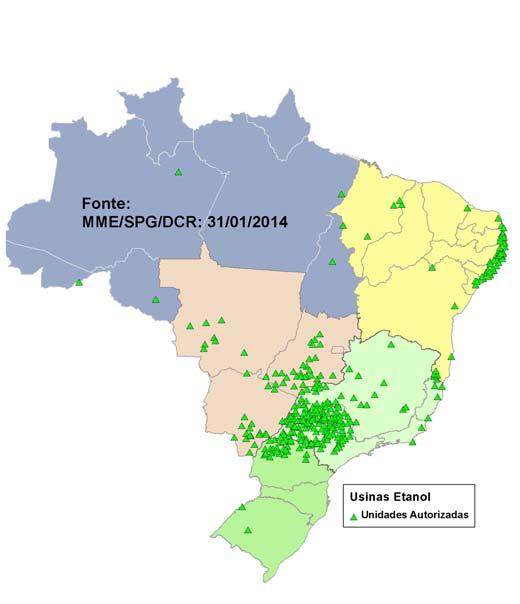 Foi autorizada a operação de 382 usinas até fevereiro de 2013.