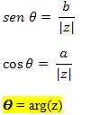 No triângulo retângulo formado, podemos afirmar que: Podemos constatar, também, que: Ou Exemplo 1. Dado o número complexo z = 2 + 2i, determine o módulo e o argumento de z.