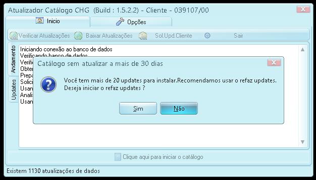 Este procedimento pode demorar em torno de 5 a 15 minutos dependendo do desempenho da máquina e não pode ser