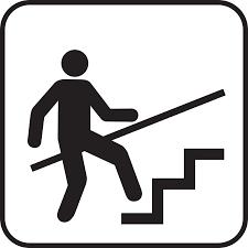 Exercícios de equilíbrio (continuação ) Coloque-se no fundo de uma escada que tenha corrimão. Subir um degrau Segure-se no corrimão.