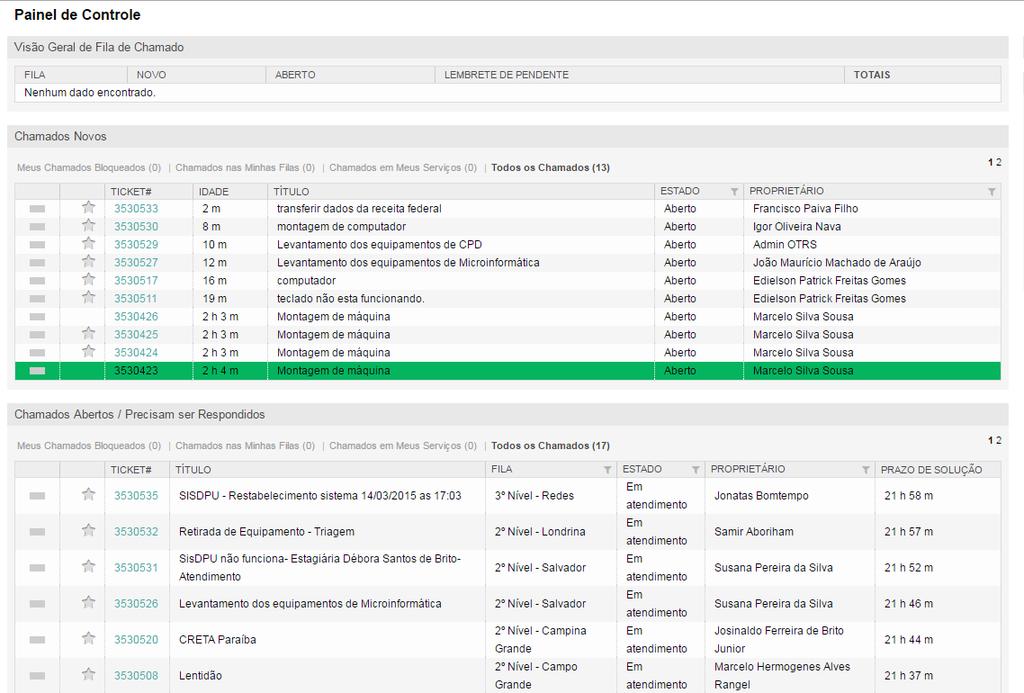 5. CAPTURAR CHAMADOS PARA ATENDIMENTO No Painel de