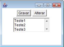 Exemplo Construtor simples public TelaFlow() { setlayout(new FlowLayout()); Button btn1 = new Button("Gravar");