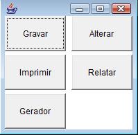 Exemplo GridLayout() public TelaFlow(){ setlayout(new GridLayout(3,2,8,5)); Button btn1 = new Button("Gravar"); Button btn2 = new Button("Alterar"); Button btn3 = new Button("Pesquisa"); 8 -