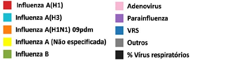 América do Sul Os países da região tropical da América do Sul relataram níveis baixos ou não detectáveis na transmissão de influenza nas últimas semanas.
