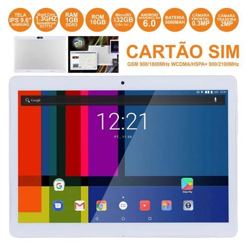 QUANTUM3 960 POWER10RUG TABLET 9.6" IPS QUAD CORE 3G ANDROID 6.0 16GB SD 5000MA - Tablet 9.6" c/ OS Android 6.0 Marshmallow - Tela IPS HD c/ 9.