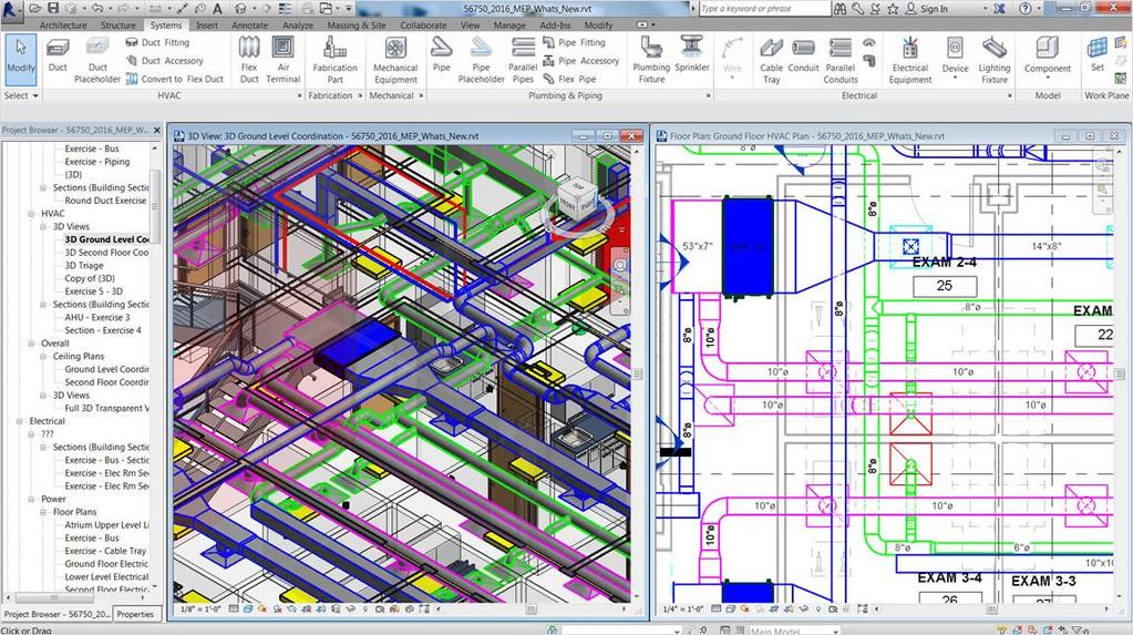 Figura 11: Interface do software Autodesk Revit, com um projeto de instalação (autodesk.com.br,2015) 4.9.