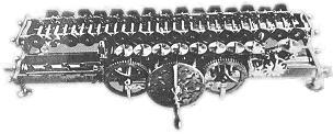 Geração Zero (1642-1945) Exemplos Máquina de Pascal: Dispositivo inteiramente mecânico, usava várias engrenagens, acionado