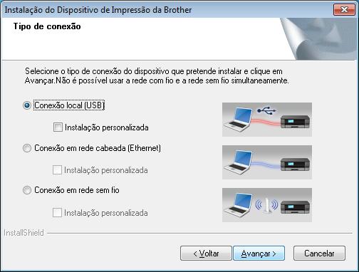 USB Winows Pr usuários interfe USB Winows (Winows XP Home/XP Professionl/Winows Vist /Winows 7/Winows 8) 6 Antes e instlr Clique em Instlr MFL-Pro Suite e em Sim se eitr o ontrto e lienç.