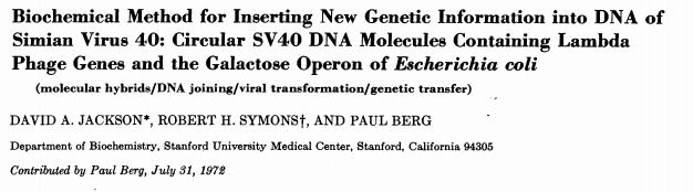 síntese de proteínas (Jacob e Monod) 1966 Isolamento da DNA